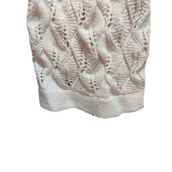 JM Collection XL Petite Sweater Cream Metallic Open Knit Cardigan 3/4 Sleeve - Picture 11 of 14